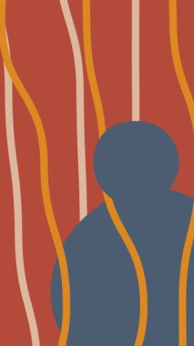 El çizimi, kusursuz animasyon arka plan. Modern moda çizimler. Kırmızı ve mavi renkler. 