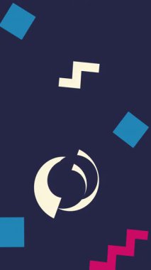 Düz tasarım geometrik animasyon arkaplan dalgalı ve düz çizgiler diğer şekiller,