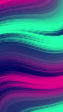 Neon dalgalı çizgi döngüsü arka planı. Pembe lacivert cyan renkli çizgi. 