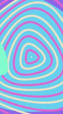 Canlandırılmış yıldız desenli renkli arkaplan ve Cyan dolu üçgenler. 