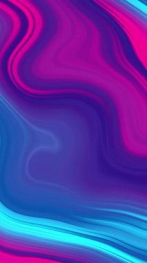 Neon sıvısı soyut döngü arka planı. Cyan lacivert renkli dalgalı çizgiler. 