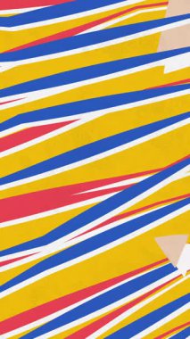 Düzensiz olarak dağılmış geometrik elementlerden oluşan soyut bileşim. 