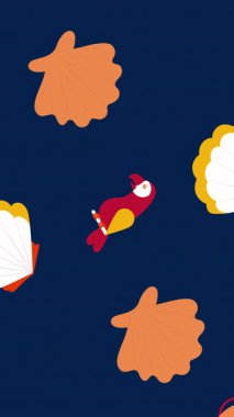 El çizimi sarı renkli şirin güneşler. Güneş kuşu yunusu resmi. 4k animasyon.