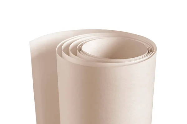 Roll Papír Meleg Színben Fehér Alapon — Stock Fotó