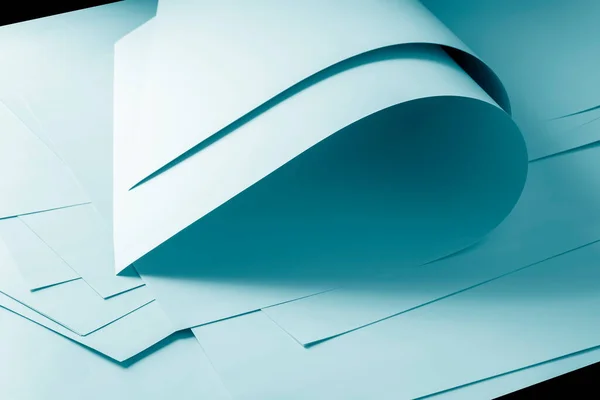 Большие Листы Бумаги Сине Зеленого Цвета — стоковое фото