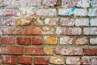 Çeşitli yaratıcı kompozisyonlar için arka plan olarak eski tuğla duvar.
