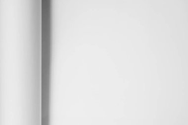 Metin materyali ve diğer yaratıcı çözümler için katlanmış beyaz bir sayfa. Siyah ve beyaz resim.