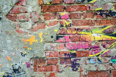 Soyut renk dokusuna sahip soyut çok renkli grunge arkaplanı. Duvara yazılan grafitiden soyutlama.