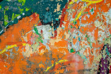 Soyut renk dokusuna sahip soyut çok renkli grunge arkaplanı. Duvara yazılan grafitiden soyutlama.