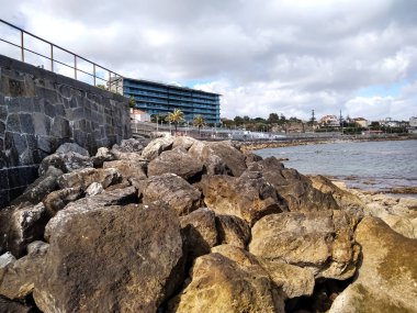 Cascais (Portekiz) seti. Atlantik Okyanusu manzarası.