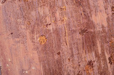 Çürümüş boyanmış bir metal levha..