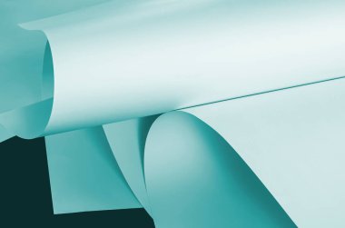  Soğuk mavi tonda kağıtlar. Yaratıcı tasarım çalışmaları için arkaplan.