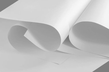  Siyah beyaz kağıtlar halinde beyaz kağıtlar. Tasarım çalışması için arkaplan.