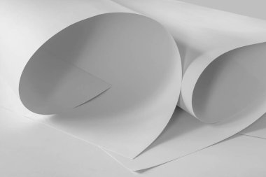 Döndürülmüş Kağıt Çarşafları. Soyut Monokrom Kağıt Arkaplanı.