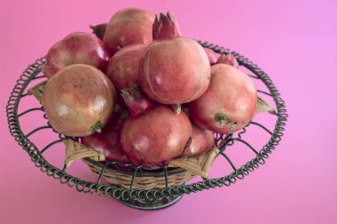  Mediterranean garden pomegranates. Freshly harvested for human consumption. clipart