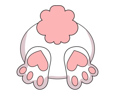 Bunny butt cute character simple hand drawn illustration. vector cartoon illustration. funny rabbit