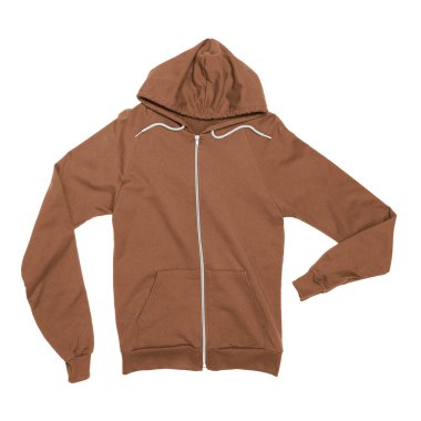 Tasarımlarınız için hemen güzel görüntüler oluşturun, bu Ön Görünüm Biçimli Sweatshirt 'ü Deri Kahverengi Model ile