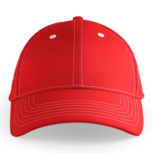 Vuoto Vista Frontale Elegante Cappello Sportivo Mockup Colore Rosso Lecca — Foto Stock