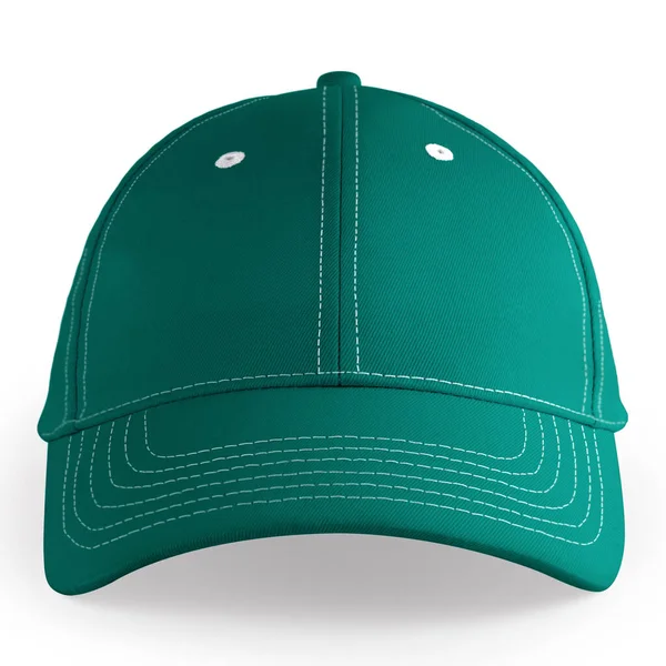 Pusty Przodu Widok Stylowy Sport Hat Mockup Klasycznym Zielonym Kolorze — Zdjęcie stockowe