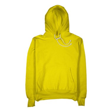 Temiz bir Ön Görünüm Muhteşem Kapüşonlu Manken Parlak Sarı Renkli, tasarımlarınızı güzel bir şekilde sunmanıza yardımcı olmak için. 