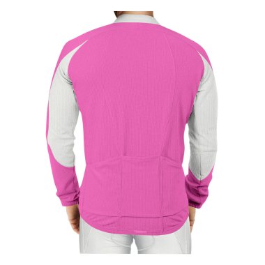 Yüksek çözünürlüklü bir Back View Muhteşem Adam Uzun kollu Jersey Pembe Renkli Mockup tasarım fikirlerinizi daha değerli ve güzel sunmanıza yardımcı olacak.