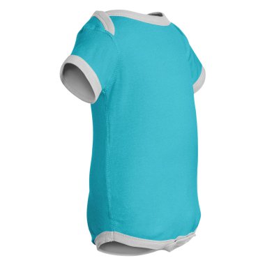 You do not need to be a designer if you use this Side View Excellent Baby Short Sleeves Onesie Mockup In Angel Blue Color