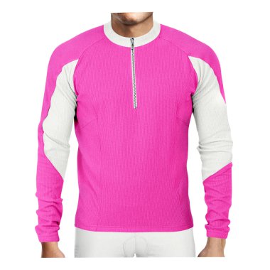 Use this Front View Awesome Man Longsleeve Jersey Mockup In Shell Pink Color, to make your design is displayed as effectively and more beautiful