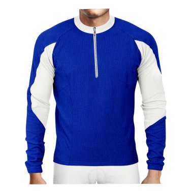 Use this Front View Awesome Man Longsleeve Jersey Mockup In Dazzling Blue Color, to make your design is displayed as effectively and more beautiful