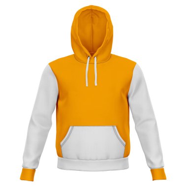 Instantly create beautiful images for your designs, with this Front View Stylish Sport Hoodie Mockup In Flame Orange Color