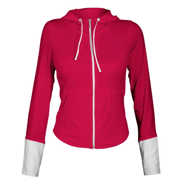 stock image Make your design and logo more real with this Front View Awesome Female Zip Up Sweatshirt Mockup In Mystic Magenta Color