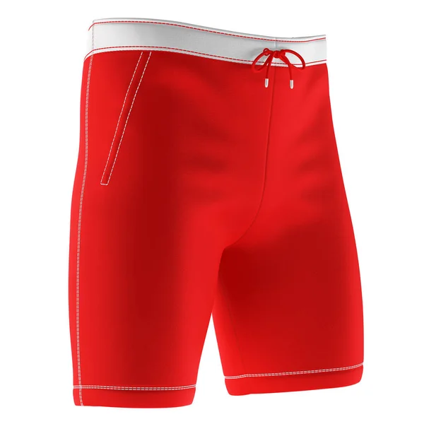 Eine Leere Seitenansicht Genial Mens Short Mockup Fusion Red Color — Stockfoto