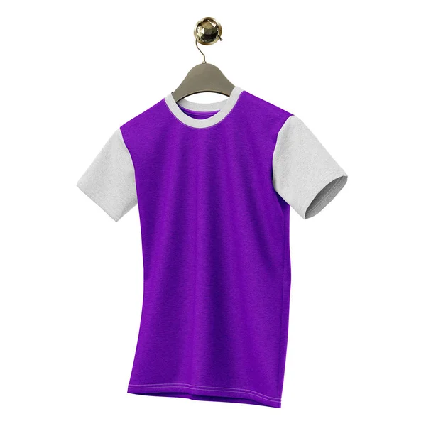 Vložit Krásu Vašeho Designu Této Nádherné Tričko Mockup Hanger Purple — Stock fotografie