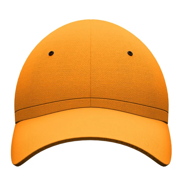 您可以使您的标志设计更加美丽与此前面的视图简单的棒球帽杯在发光的黄色色彩 — 图库照片