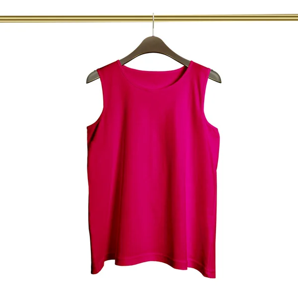 stock image Just paste your design on This Front View Luxurious Tank Top in Mystic Magenta Color on Hanger Mockup, and your products are able to go