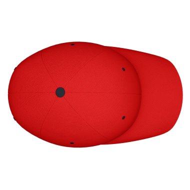 Tasarımlarınızı bu Yukarı Görünüm Basit Beyzbol Şapkası Kırmızı Renkli Modeli 'ne birkaç tıklamayla hayal edin