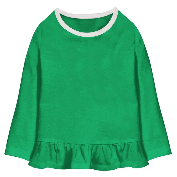 Використовуючи Цей Передній Перегляд Baby Longsleeve Dress Mockup Зеленому Кольорі — стокове фото