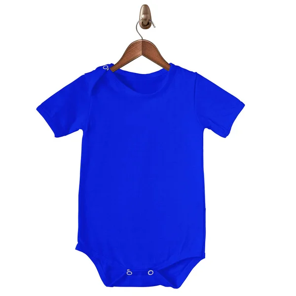 stock image  Show off your design ideas like a pro by using this Baby Bodysuit Mockup In Marine Blue Color On Hanger.