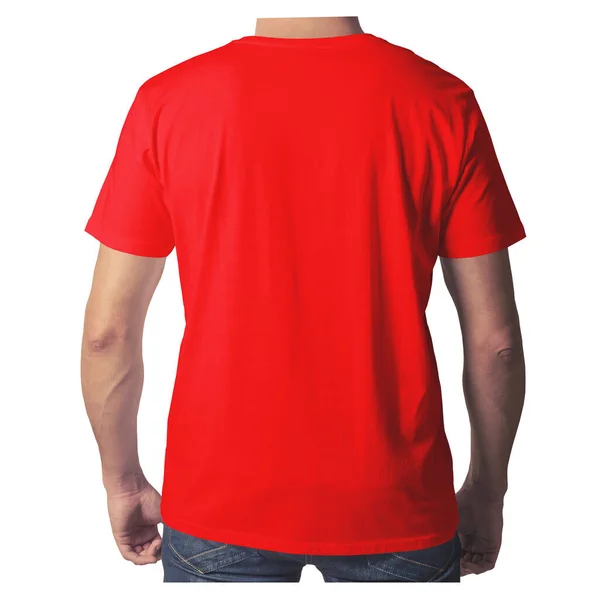 당신은 당신의 디자인 아이디어를 수있습니다 Mens Shirt Mockup Empire Red — 스톡 사진
