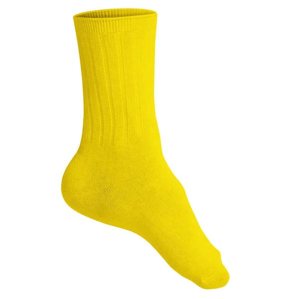 Vazio Sweet Sock Mockup Golden Kiwi Color Para Ajudar Seu — Fotografia de Stock