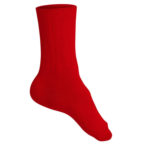 Prázdný Sweet Sock Mockup True Red Color Aby Pomohla Váš — Stock fotografie