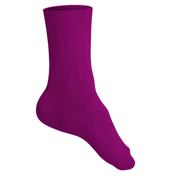 Prázdný Sweet Sock Mockup Nápadné Fialové Barvě Aby Pomohla Váš — Stock fotografie