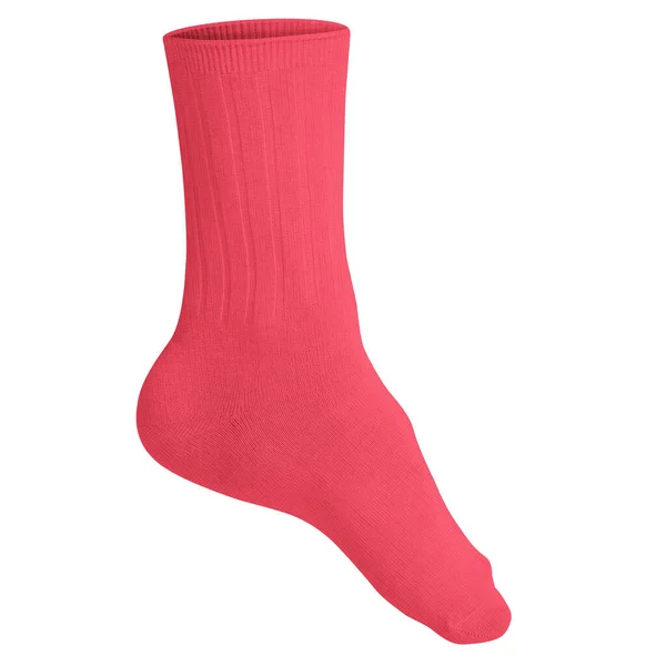 stock image An empty, Sweet Sock Mockup In Geranium Pink Color, to help your design easier and more beautiful