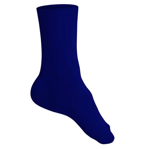 Prázdný Sweet Sock Mockup Blue Storm Color Pomoci Váš Design — Stock fotografie