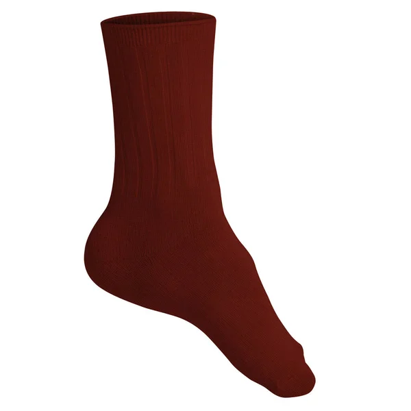 Vazio Sweet Sock Mockup Russet Brown Color Para Ajudar Seu — Fotografia de Stock