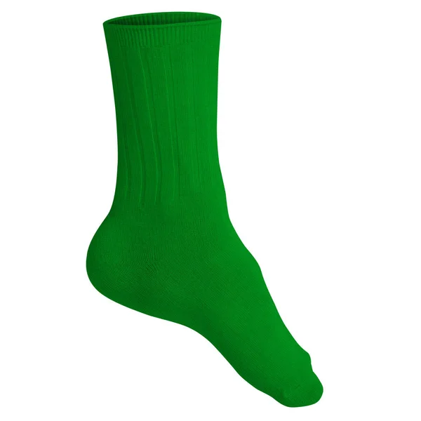 Prázdný Sweet Sock Mockup Jednoduše Zelené Barvě Aby Pomohla Váš — Stock fotografie