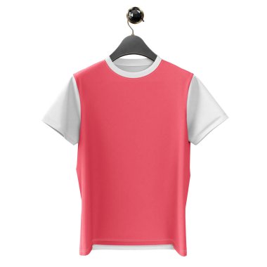 Bu şık tişört mankenini kullanarak tasarım etkinliğinizi artırın Sardunya Pembesi Renkli Askıda