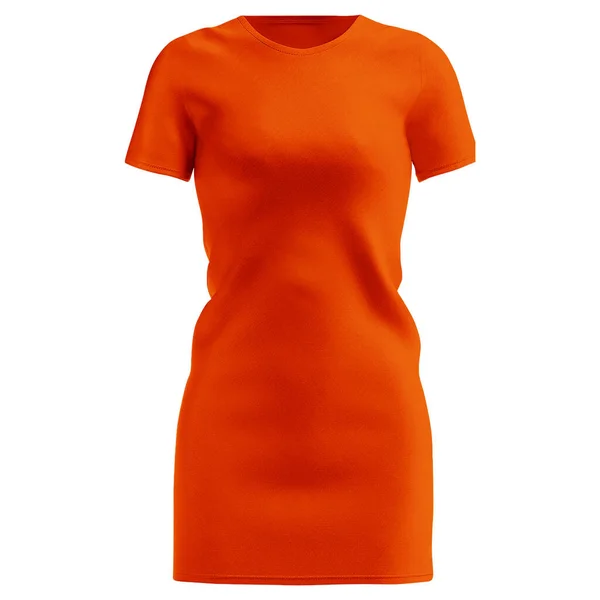 Put Your Design Graphics Top Sweet Long Dress Mockup Orange — Stock Photo, Image