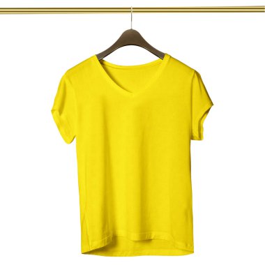 Tasarım fikirlerinizi daha hızlı ve daha güzel yapın Bu harika V yaka tişörtle Altın Kivi Renkli ve askılı.