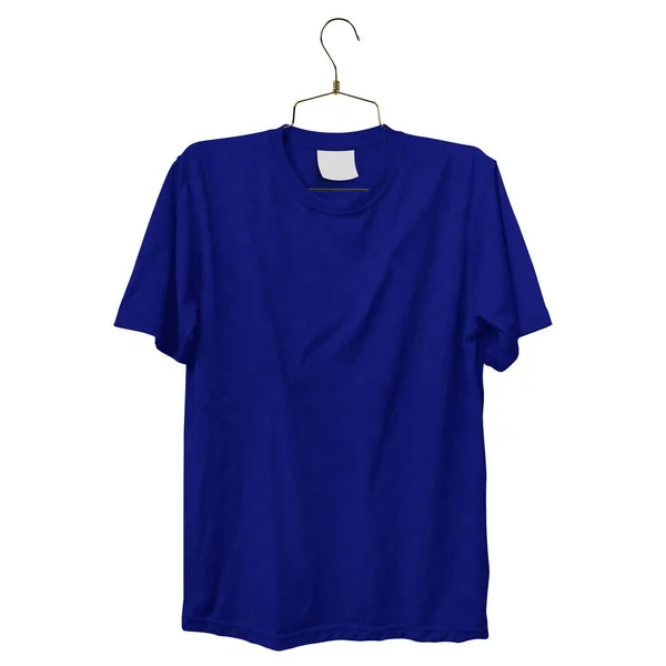 Dodaj Grafikę Tyle Ile Chcesz Tego Realistycznego Shirt Mockup Blue — Zdjęcie stockowe