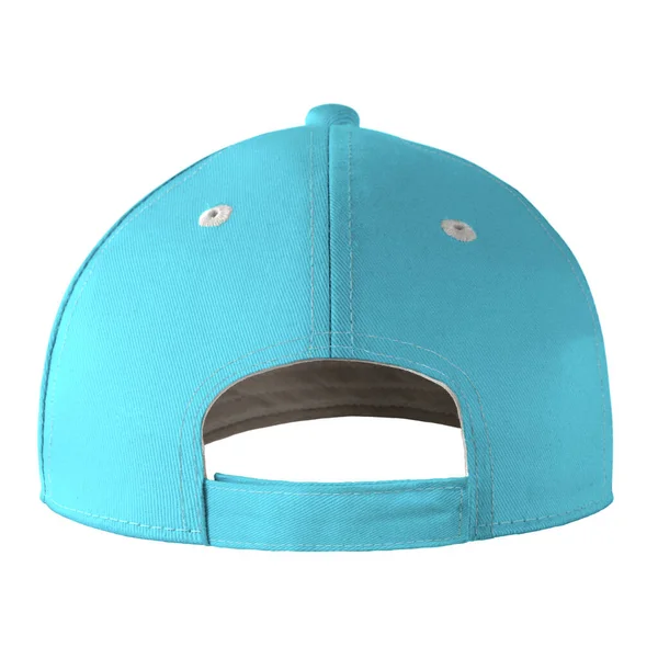 このバックビューの人気スポーツ帽子モックアップエンジェルブルーカラーは あなたが素晴らしいデザインを作るのに役立ちます — ストック写真